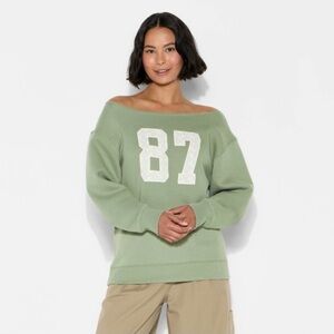 NWT- Wild Fable Off-Shoulder Sage Green Sweater XL